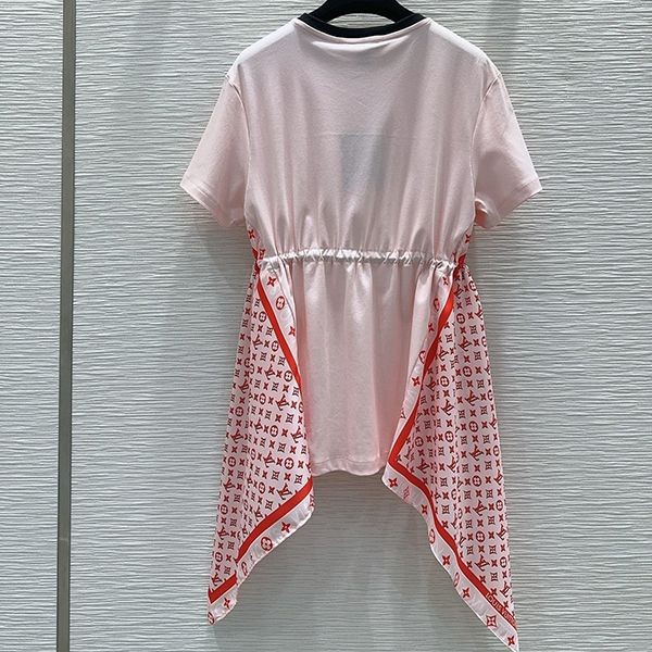 【ルイヴィトン】スカーフインサートTシャツ偽物ドレス 1AFTPU